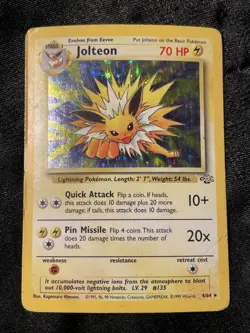 Pokemon TCG Jolteon Jungle 4/64 Holo Unlimited Holo Rare HP - Image 1