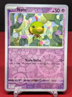 Pokemon Natu #025/091 English Paldean Fates Reverse Holo - Image 1