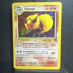 Flareon 10/110 Holo Rare Legendary Collection Pokemon Card (Moderate Play) - Image 1