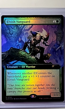 2023 MTG Magic The Gathering Secret Lair Drop Foil Ext Art #762 Elvish Vanguard - Image 1
