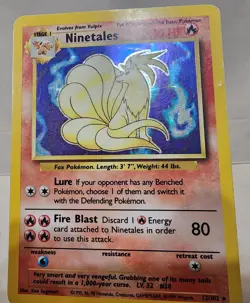 Vintage Pokemon - Ninetales - Base Set- Rare Holo - Near Mint - Image 2