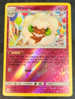 2019 Pokemon Sun & Moon Unified Minds Whimsicott #144/236 Reverse Holo - Image 1