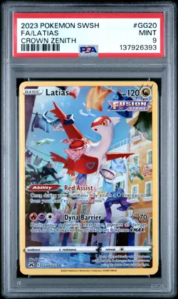 PSA 9 MINT 2023 POKEMON SWORD AND SHIELD CROWN ZENITH #GG20 FA/LATIAS - Image 1