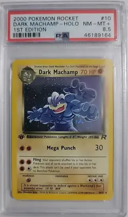 PSA 8.5 Dark Machamp 10/82 2000 Pokemon Rocket 1st Edition Holo Mint WOTC - Image 1
