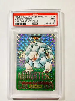 Pokemon Japanese Bandai Golem Prism Carddass Vending Psa 9 1996 Green - Image 1