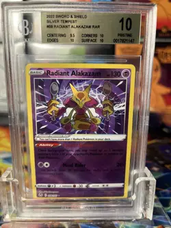 Pokemon BGS 10 Radiant Alakazam 059/195 Silver Tempest - Image 1