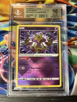 Pokemon BGS 10 Radiant Alakazam 059/195 Silver Tempest - Image 3