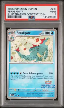 Feraligatr 213 Illustration Contest 2024 Pokemon PSA 9 - Image 1