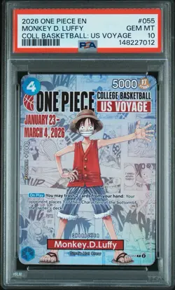 2026 PSA 10 One Piece English Monkey D. Luffy P-055 NCAA College Basketball - Image 1