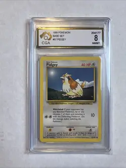 CGA 8 Base Set Pidgey 57/102 PSA 8 1999 Pokemon Graded Card - Image 1