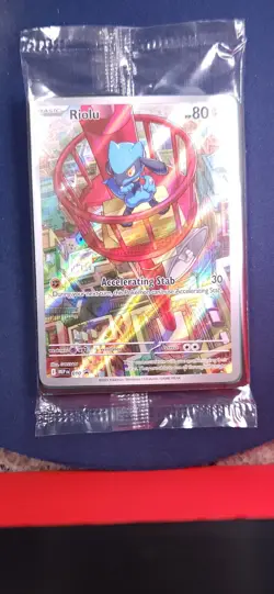 Riolu Pokemon 010 Mega Evolution Promo Holo ( Sealed) Black Star NM - Image 1