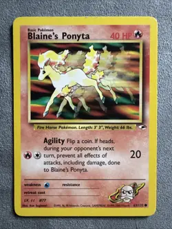 Pokemon Card Gym Heroes Blaine's Ponyta 63/132 Near Mint - Image 1