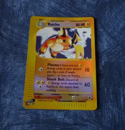 Pokemon Raichu 61/165 card Expedition Base Set TCG Reverse Holo Rare WOTC card - Image 1