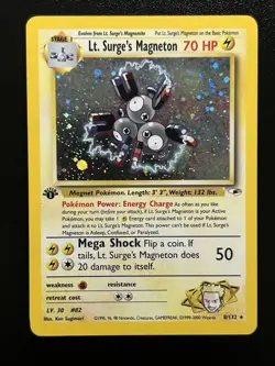 LT. SURGE'S MAGNETON Pokemon Card - WOTC - 1st Edition - Gym Heroes 8/132 NM (A) - Image 1