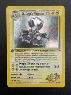 LT. SURGE'S MAGNETON Pokemon Card - WOTC - 1st Edition - Gym Heroes 8/132 NM (A) - Image 2