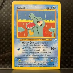 Pokemon TCG Totodile Neo Genesis Common Card 85/105 NM Miki Tanaka Vintage - Image 1
