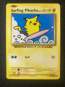 Surfing Pikachu Secret Rare Evolutions 111/108 Pokemon TCG Basic Mouse 50 HP - Image 1