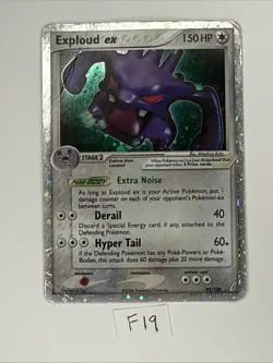 Pokemon TCG Exploud EX Holo Card 92/100 Crystal Guardians Series Heavy Play - Image 1