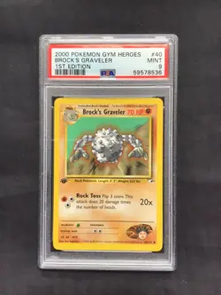 Pokemon Cards: Gym Heroes 1st Edition Uncommon: Brock's Graveler 40/132 PSA 9 - Image 1