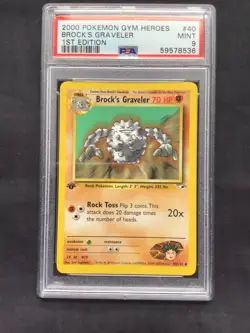 Pokemon Cards: Gym Heroes 1st Edition Uncommon: Brock's Graveler 40/132 PSA 9 - Image 2