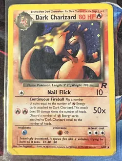 Pokemon Dark Charizard TCG Team Rocket Holo Card 4/82 HP - Image 1