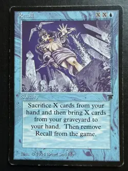 Recall – Legends – Vintage MTG Blue Sorcery – Moderately Played (MP) - Image 1