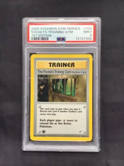 Pokemon: Gym Heroes 1st Edition Rare: The Rocket's Training Gym 104/132 PSA 9 - Image 1