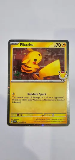 Pikachu 051/162 - 30th Anniversary - Pokemon TCG - Stamped PROMO - Image 1