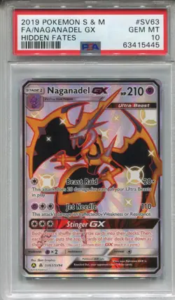 Pokemon Sun & Moon Hidden Fates Shiny Vault Card SV63 Naganadel PSA 10 - Image 1