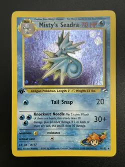 MISTY'S SEADRA Pokemon Card - WOTC - 1st Edition - Gym Heroes - 9/132 - NM (A) - Image 2