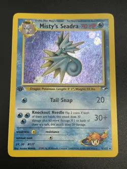 MISTY'S SEADRA Pokemon Card - WOTC - 1st Edition - Gym Heroes - 9/132 - NM (A) - Image 3