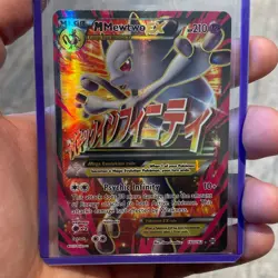 Pokemon M Mewtwo EX Mega Ultra Rare Full Art Holo 160/162 Breakthrough Card - Image 1