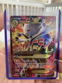 Pokemon M Mewtwo EX Mega Ultra Rare Full Art Holo 160/162 Breakthrough Card - Image 2