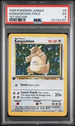 1999 Pokemon 5/64 KANGASKHAN-HOLO 1ST EDITION Jungle PSA 5 New Cert - Image 1