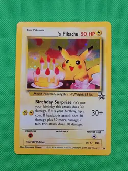 Pokemon TCG ______'s Birthday Pikachu 24/53 Wotc Promo Holo LP+ - Image 1