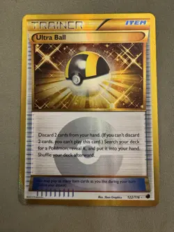 2013 Pokemon BW Plasma Freeze #122 Ultra Ball Gold Secret Rare Holo MP/LP - Image 1