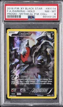 2016 POKEMON XY BLACK STAR PROMO MYTHICAL POKEMON COLL FULL ART/DARKRAI PSA 8 - Image 1