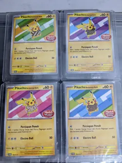 Lot 4 Pikachu Batik Complete Set 101 154 155 190 Pokemon Indonesia SEALED US - Image 1