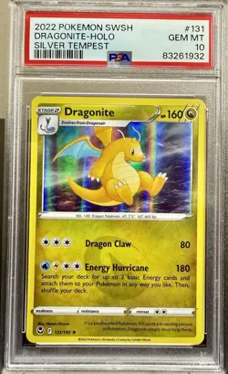 2022 Pokemon Sword & Shield Silver Tempest Dragonite 131 Holo PSA 10 GEM MINT - Image 1