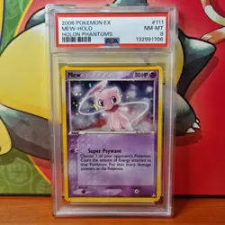 Pokemon Holon Phantoms EX Mew #111/110 Secret Rare Holo Foil PSA 8 NM-MT 2006 - Image 1
