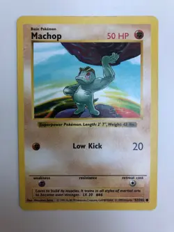 1999 Pokemon Shadowless Machop - Base Set 52/102 - Excellent - WOTC - Image 1