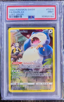 Pokemon TCG Snorlax Tg10/Tg30 Swsh Lost Origin Trainer Gallery Holo Graded PSA 9 - Image 1