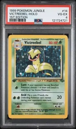 1999 Pokemon Victreebel 14/64 Jungle Holo 1st Edition PSA 4 Trading Card Game - Image 1