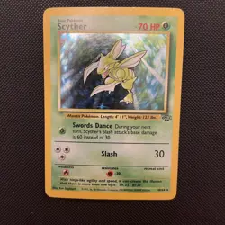 Pokemon TCG Scyther Holo Rare Jungle Card 10/64 LP/MP Condition - Image 1