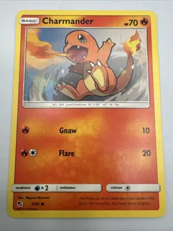 Charmander 7/68 Common Hidden Fates LP Pokemon Card - Image 1