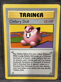 Pokemon TCG Trainer Clefairy Doll Trainer Base Set Shadowless 70/102 Rare Card - Image 1