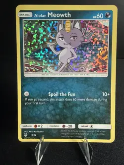 Alolan Meowth 10/12 LP - McDonald's Promo Holo Pokemon Card - Image 3