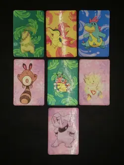 Lot de 7 cartes 3D Kellogg's Pokemon, TBE, francais - Image 1