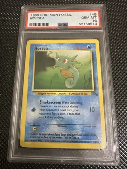 1999 Pokemon Fossil #49 Horsea English 49/62 Unlimited - PSA 10 GEM MINT - Image 3