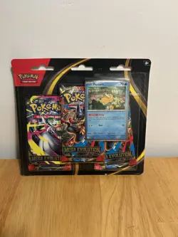 Pokemon TCG Mega Evolution Three Booster Blister Pack Psyduck/Golduck - NEW - Image 1
